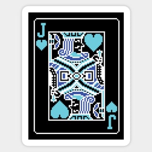 Jack of Hearts Pixel Art Bright Negative Mode Sticker